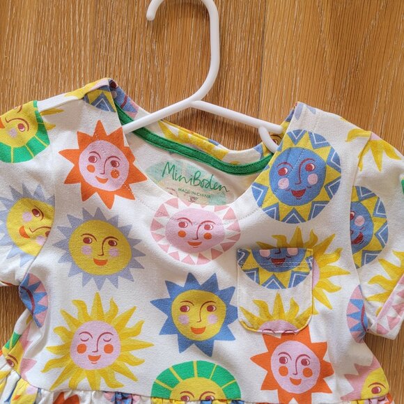 Mini Boden Sunburst Print Kids Dress 5/6Y - Picture 3 of 3